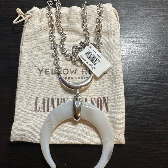 Kendra Yellow Rose Scott Lainey Wilson Crescent Necklace White/Silver - Picture 4 of 6